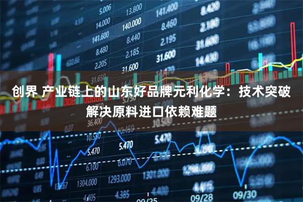 创界 产业链上的山东好品牌元利化学:技术突破解决原料进口依赖难题
