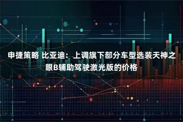 申捷策略 比亚迪：上调旗下部分车型选装天神之眼B辅助驾驶激光版的价格